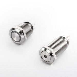 12mm Metal Push Button Switch on Off Ring Lamp 1NO1NC Waterproof LED Light Self-Lock Self-Reset Button Switch