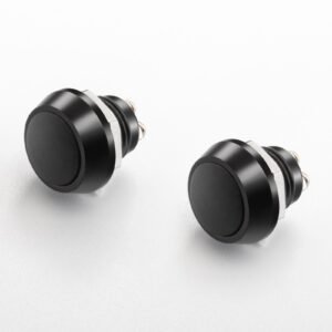 Black Mini round Self-Resetting Push Button Switch 12V Max. Voltage IP65 Electronic Structure with Custom Symbol on off Switch