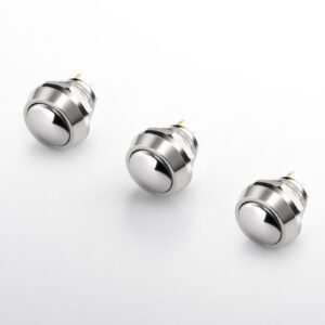 Waterproof 12mm Electrical Self Locking Dome Button 2 Pins Push Button Switch