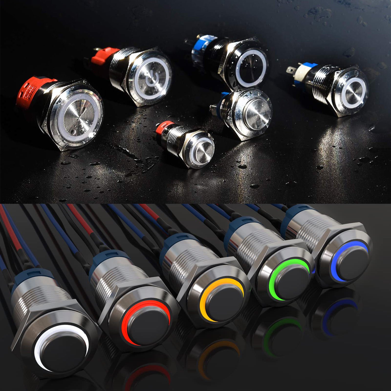 NO Pin Terminal Industrial LED Button Car Controls Switches Mini Metal Good Rating Momentary DC12V 2A 12mm 12V IP65/ IK09 CN;ZHE - Image 5