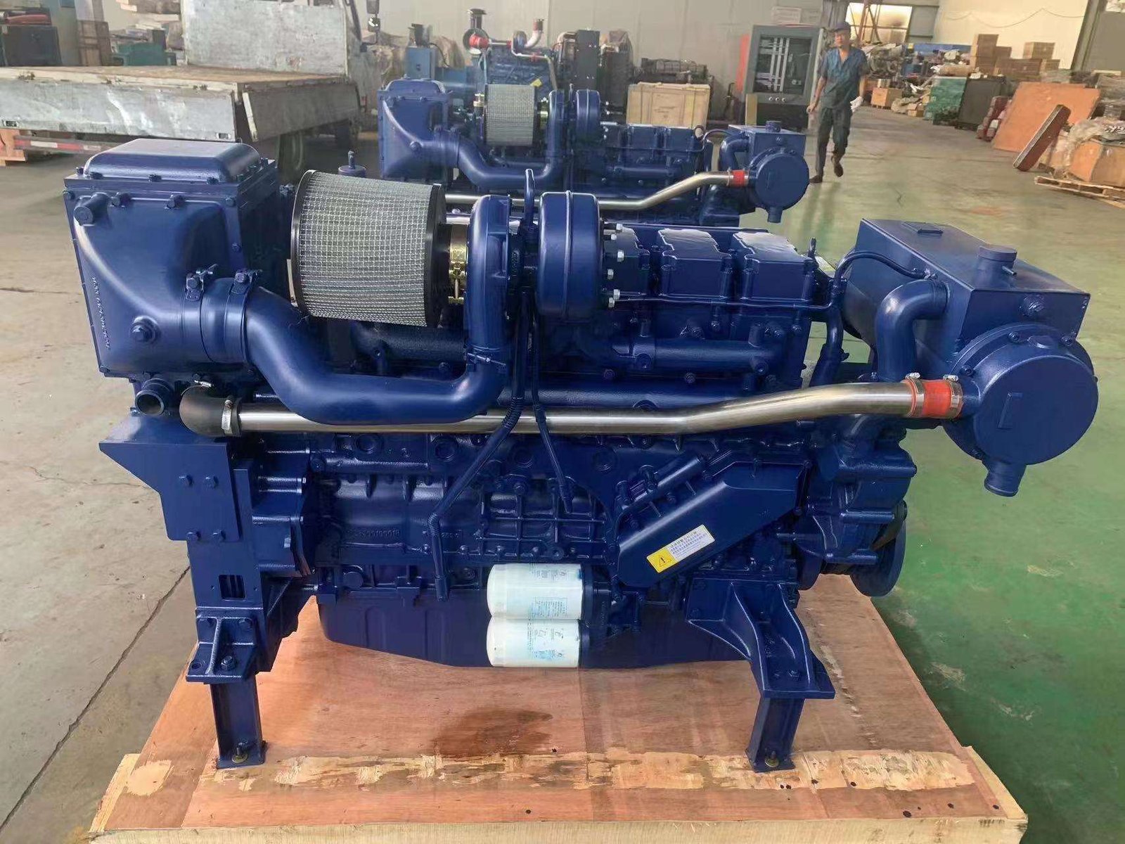 WP12 Weichai Engine 450hp Reliable Water-Cooled Genuine Parts Available WP12C450-21 Marine Engine with Gearbox for Fishing Boat - Image 5