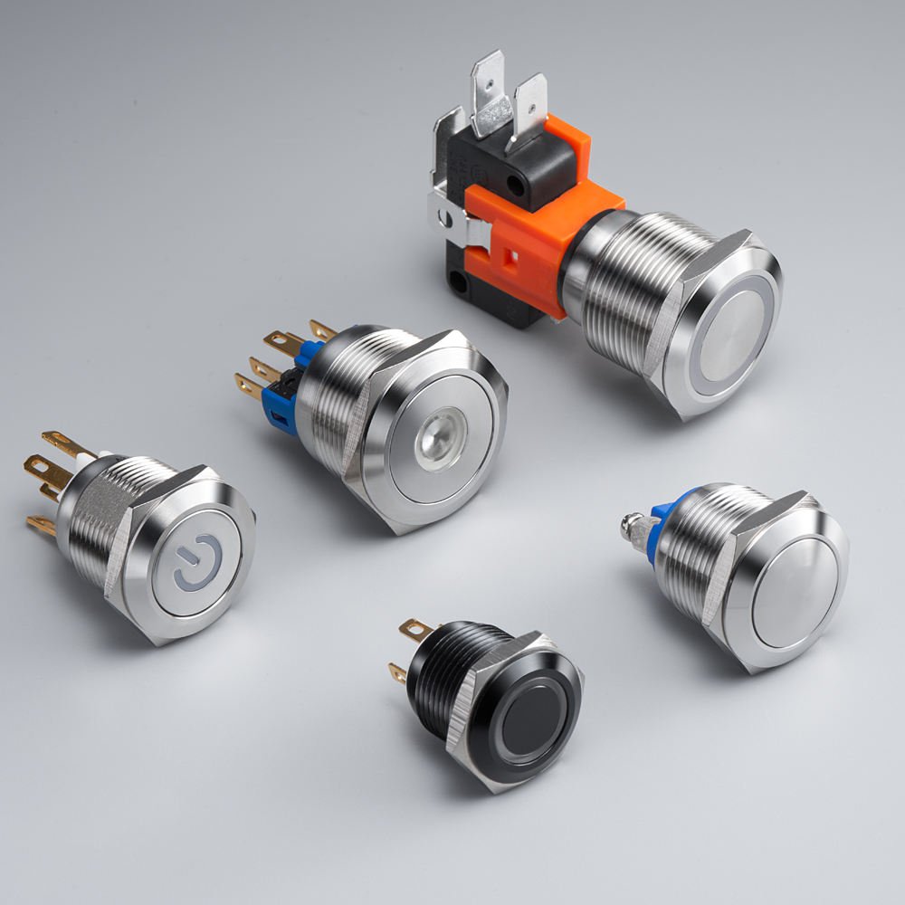 Langir Flat Metal Button Switch on Off Small 12mm 16mm 19mm 22mm 25mm 30mm 40mm 5A 250VAC Push Button Switches - Image 5